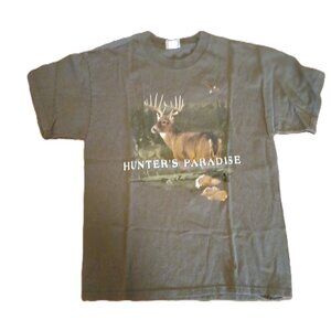 National Heritage Men’s Green "Hunters Paradise" Graphic Shirt Large